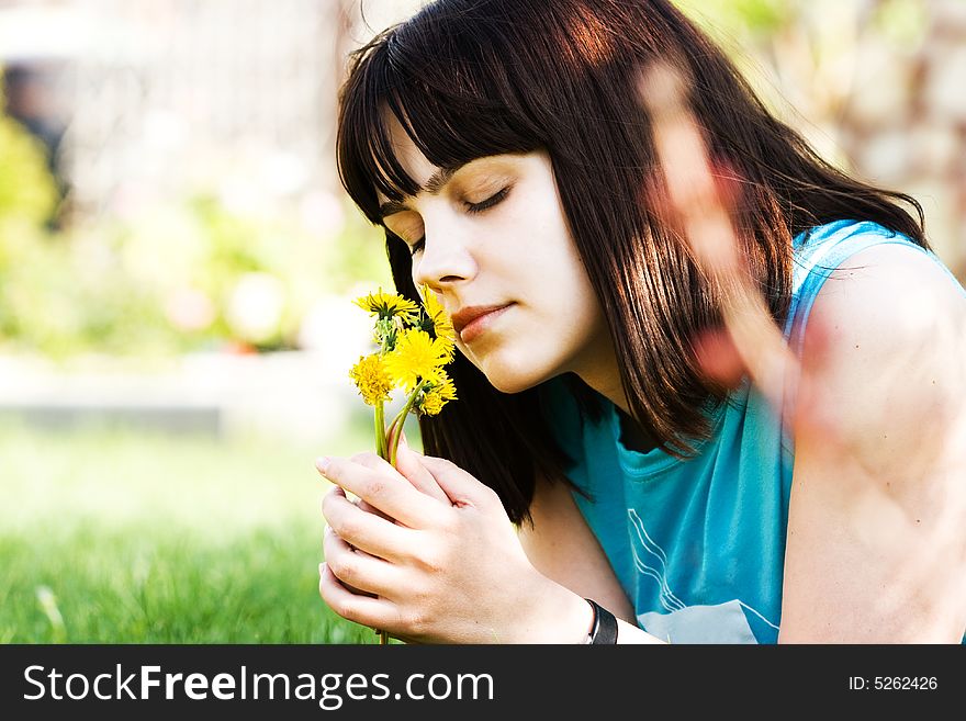 Girl With Dandelions