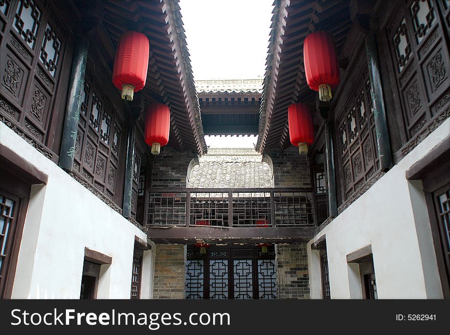 China ancient building of traditional courtyard. China ancient building of traditional courtyard.