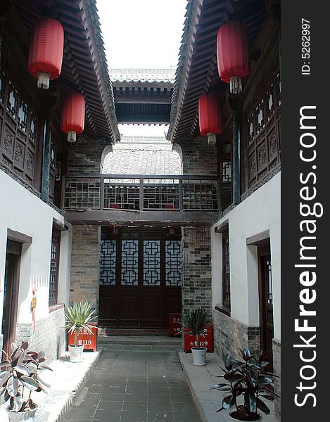 China ancient building of traditional courtyard. China ancient building of traditional courtyard.