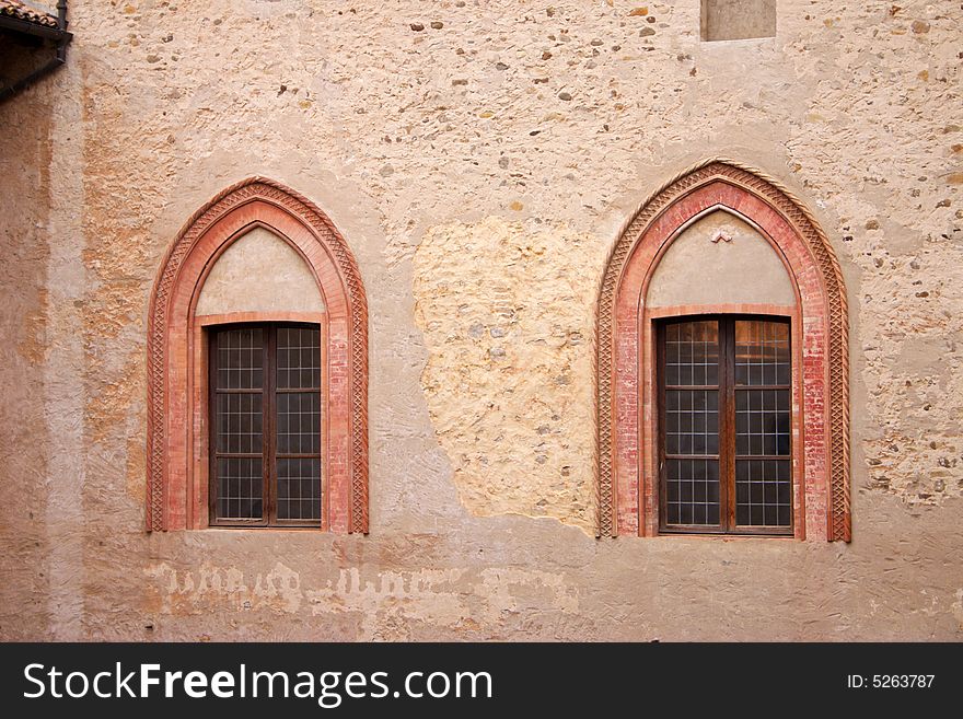 Windows castle of Torrechiara - Italy. Windows castle of Torrechiara - Italy