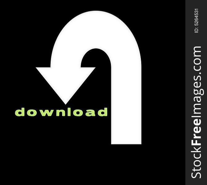 Image of an arrow pointing downwards for the symbol of downloading