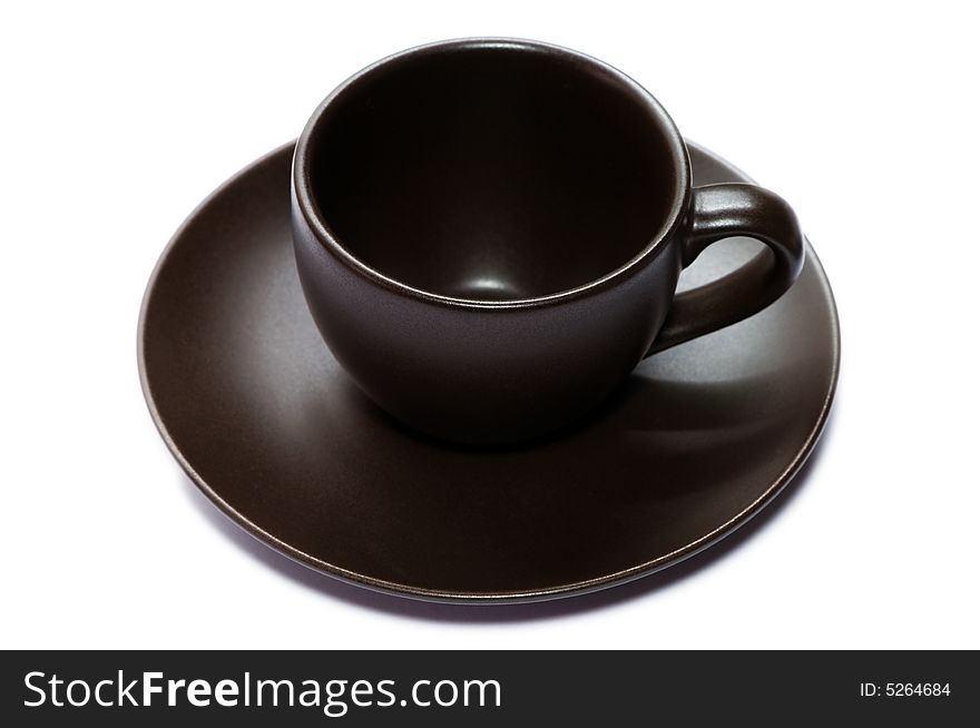 Empty Brown Coffee Cup (Isolated)