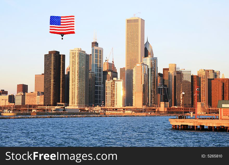 The high-rise buildings in Chicago