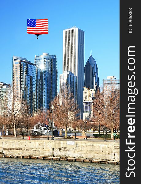 The high-rise buildings in Chicago