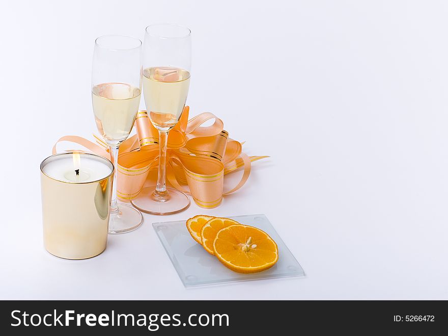 Juice and orange bu candle