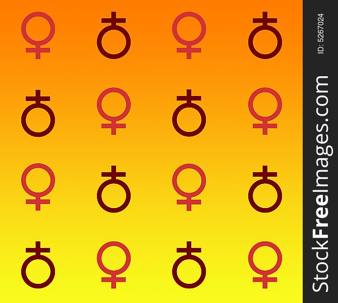 The symbol of women on a warm gradient. The symbol of women on a warm gradient.