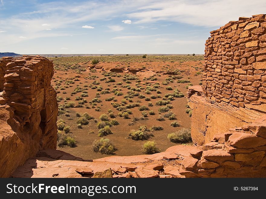 Looking out over the Painted Desert from the Wupatki Ruins in northern Arizona. Looking out over the Painted Desert from the Wupatki Ruins in northern Arizona.