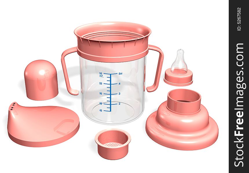 Baby Training Mug with deferent parts.