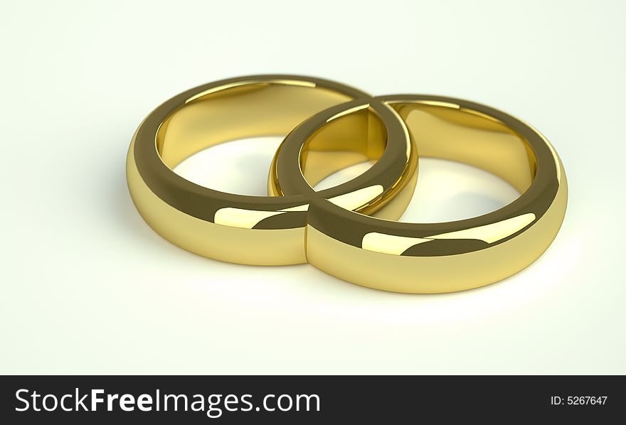 Two high quality golden wedding rings. Two high quality golden wedding rings