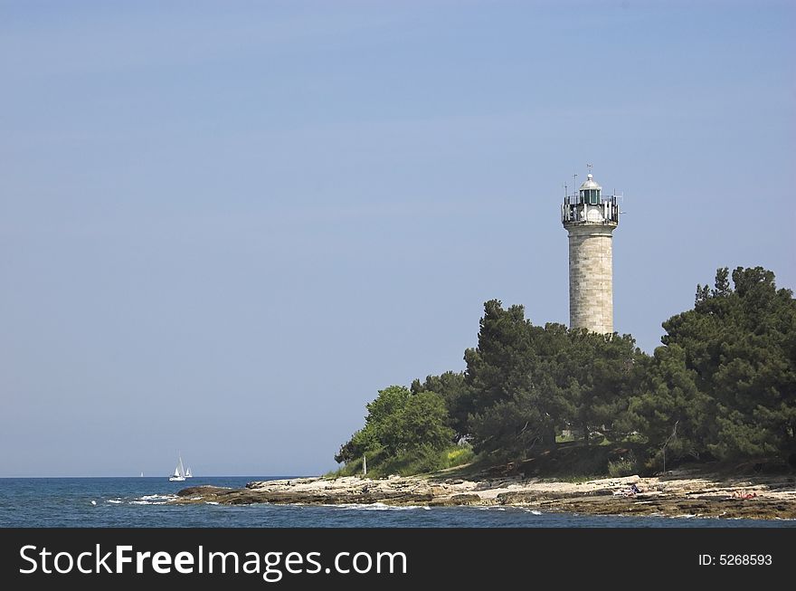 Croatian lighthouse in the region of Umag