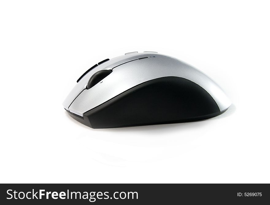 Wireless mouse on white background