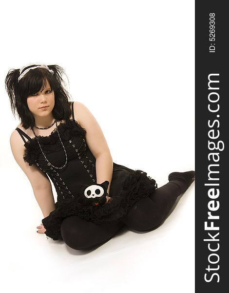 Pierced girl of gothic style