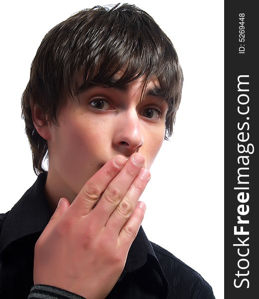 A portrait about a trendy attractive young guy who is staying silent and he has a charming look. He is wearing a stylish black shirt. A portrait about a trendy attractive young guy who is staying silent and he has a charming look. He is wearing a stylish black shirt.