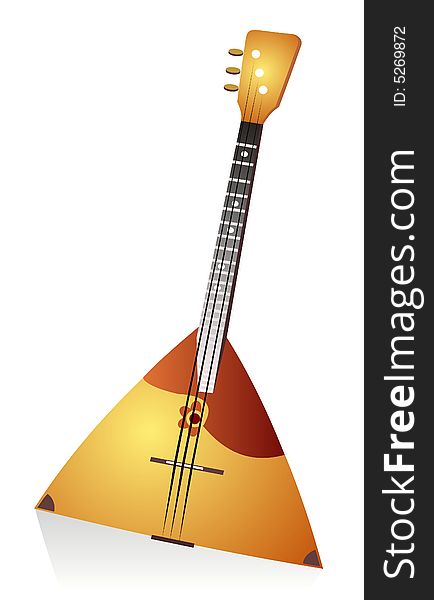 Balalaika isolated on a white background. Russian national musical instrument.