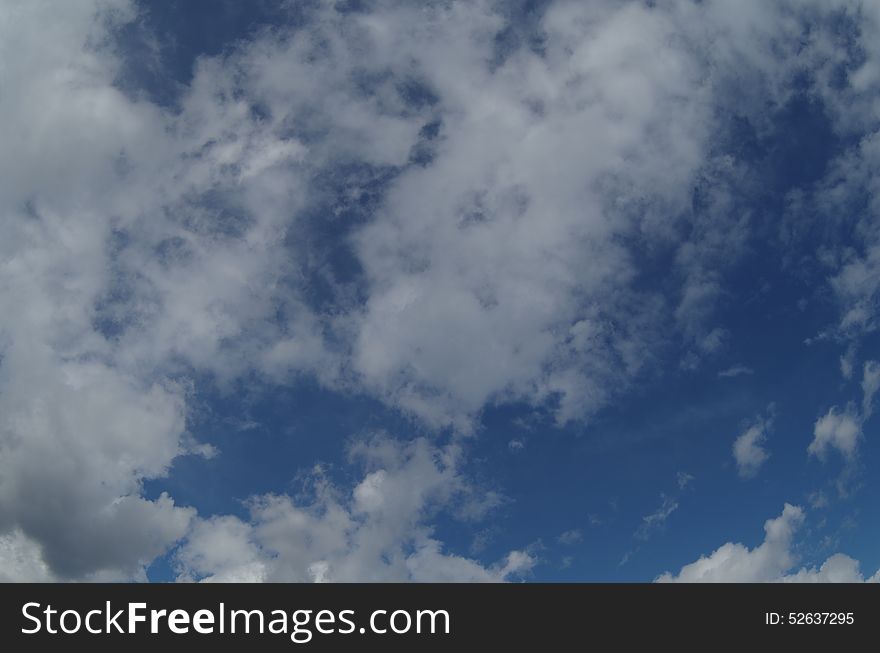 White clouds in the blue sky