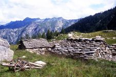 Ruined Alpine Huts Royalty Free Stock Image Ruined Alpine Huts Royalty Free Stock Image