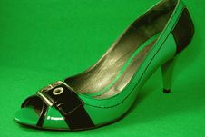 Green High-heeled Shoe Stock Photography Green High-heeled Shoe Stock Photography