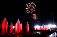 Fireworks And Fountains Stock Photos