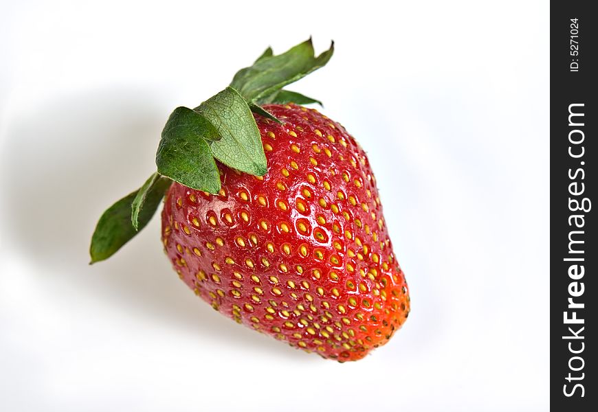 I single Strawberry isolated on white background