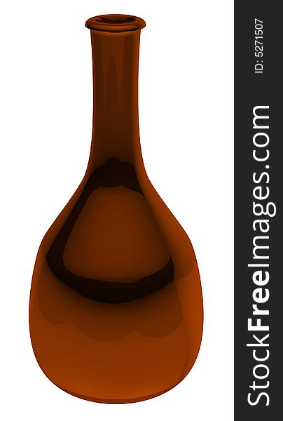 3D an illustration with the image of a glass bottle. 3D an illustration with the image of a glass bottle