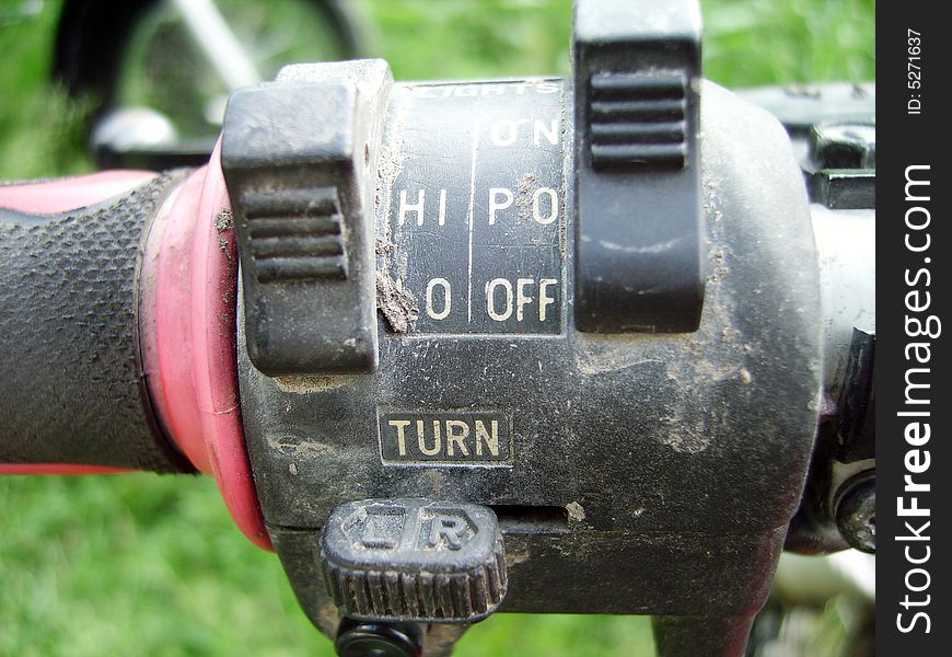 A close detail of a bike speed changing system