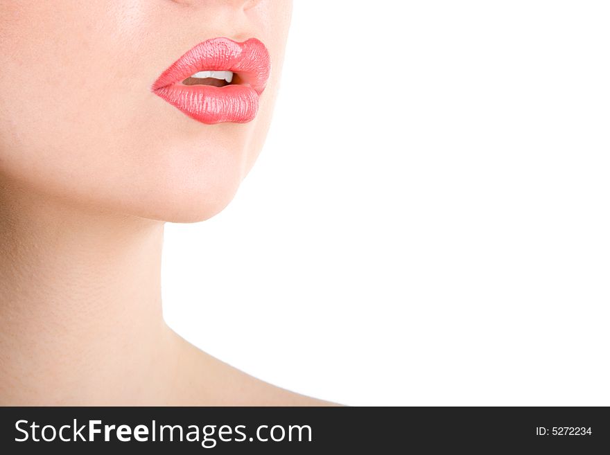 Lips Of A Beautiful Young Woman