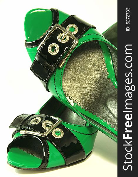 Green High-heeled shoes
