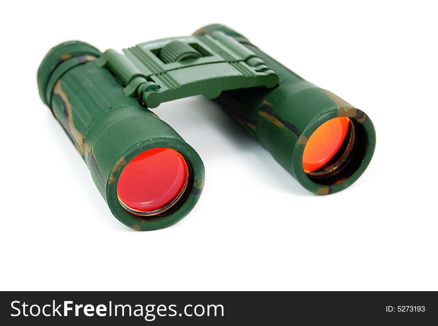 Military binoculars isolated on white