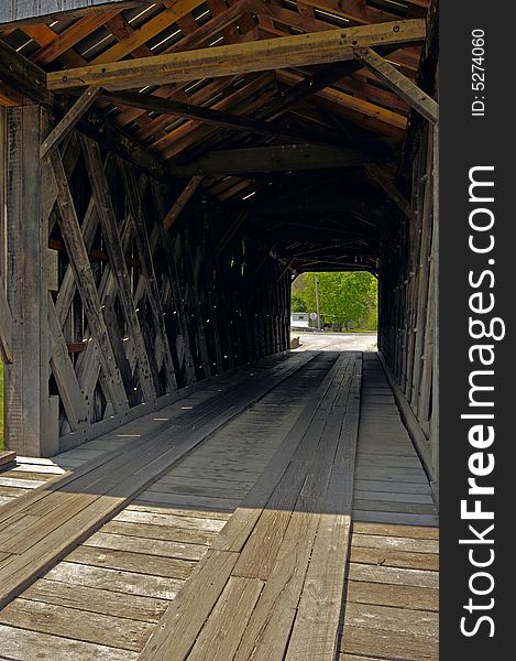 The Inside View Of An Old Covered Bridge. The Inside View Of An Old Covered Bridge