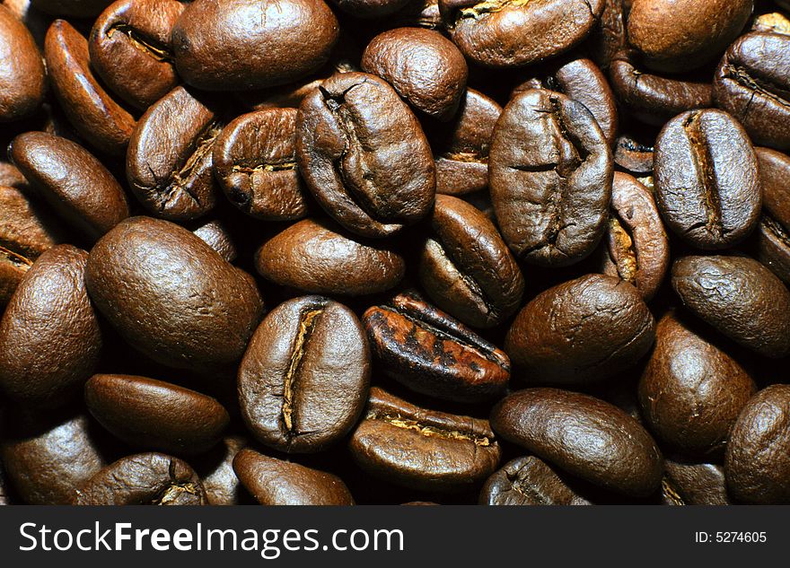 Coffee beans close up