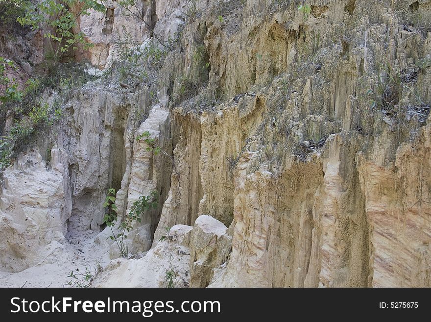 Mineral formations in Providence Canyon