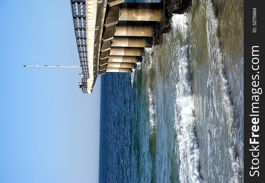Large pier stretching into the sea
