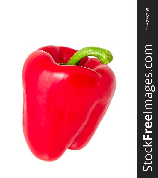 Red paprika on white background, isolated. Red paprika on white background, isolated