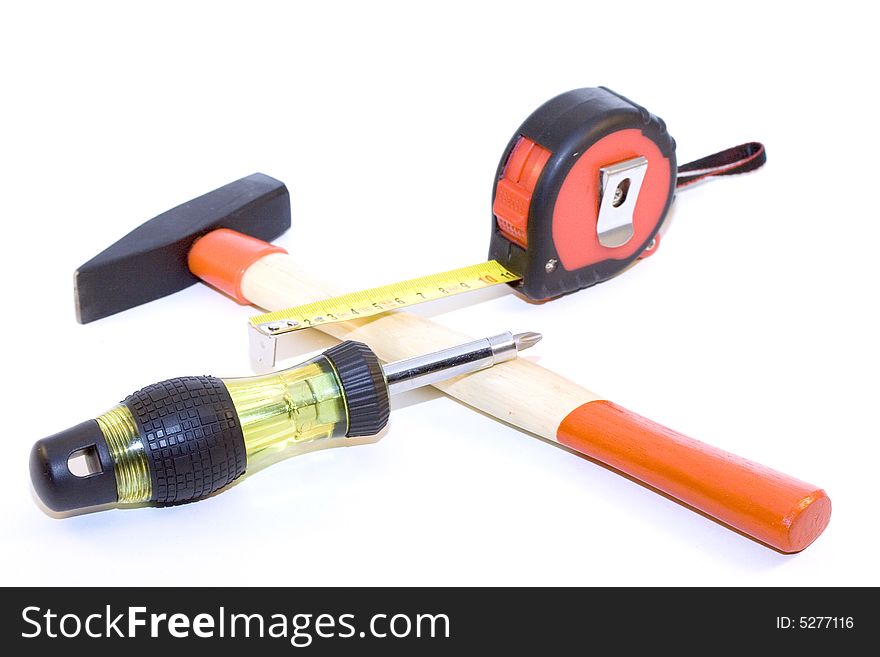 Tape-measure, Hammer, Screwdriver