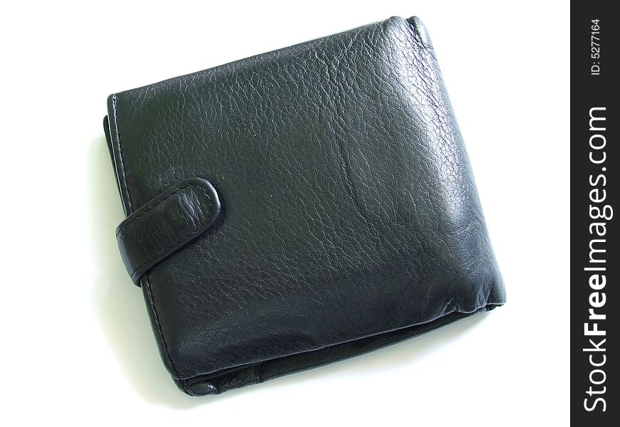 A black wallet made of leather