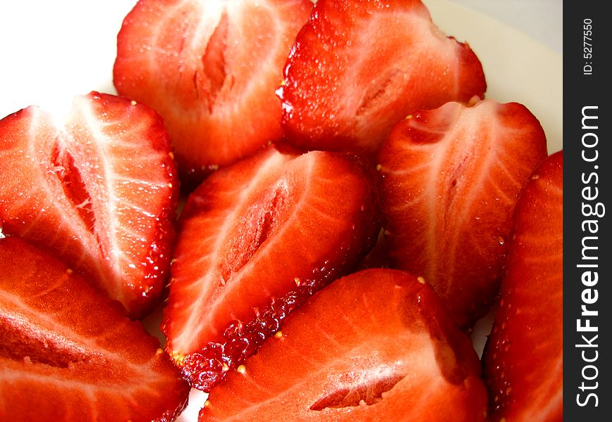 Delicious strawberries on the table. Delicious strawberries on the table