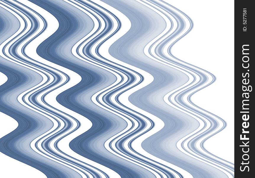 Wavy blue curvy stripes on white background. Wavy blue curvy stripes on white background