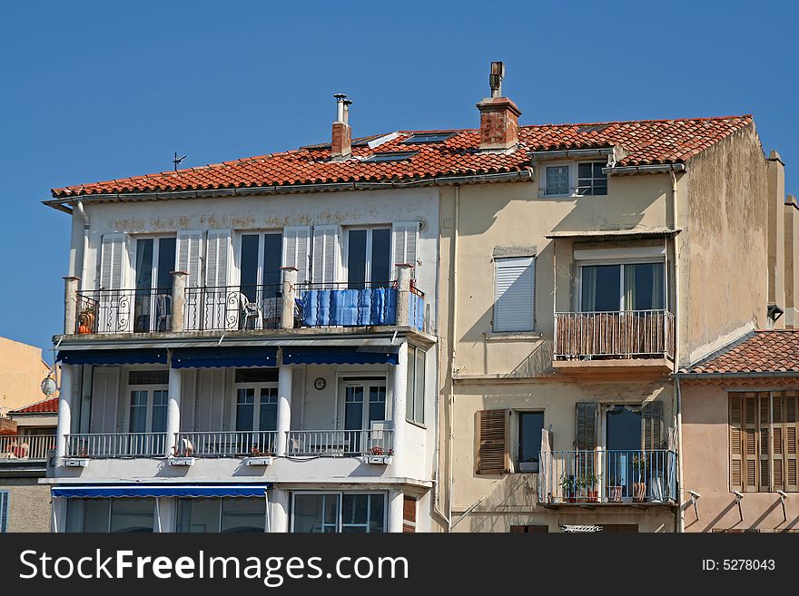 Typical french riviera houses and flats