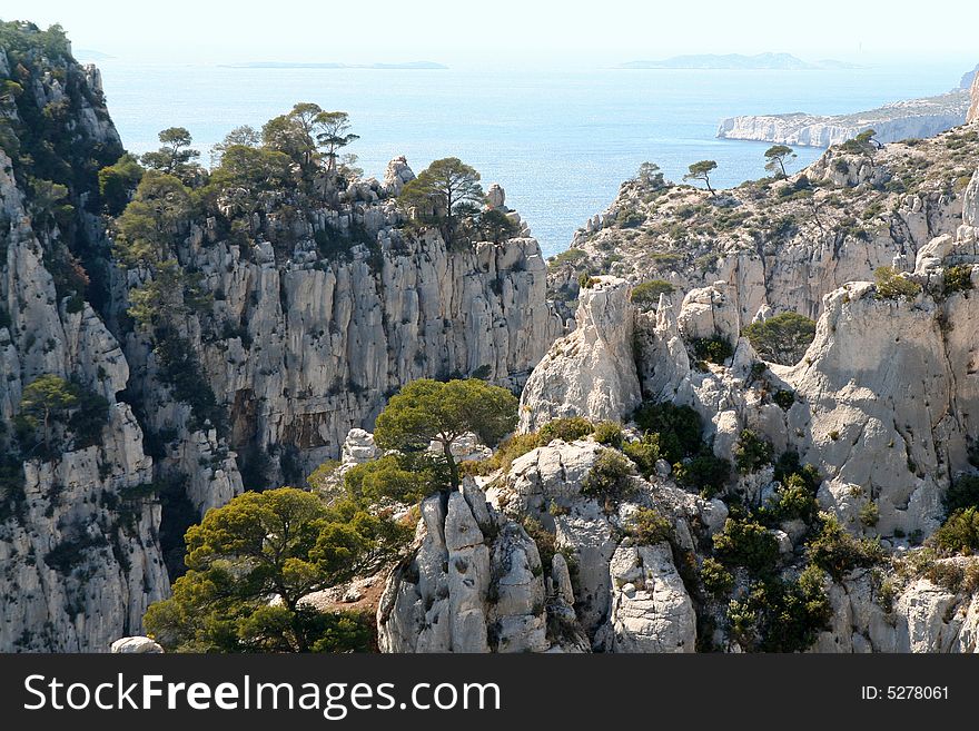 View from the top of the calanques de cassis, near marseille