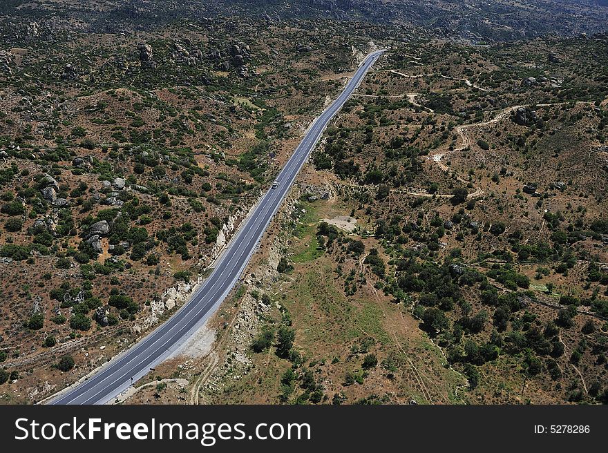 Lonely road on the mountain route