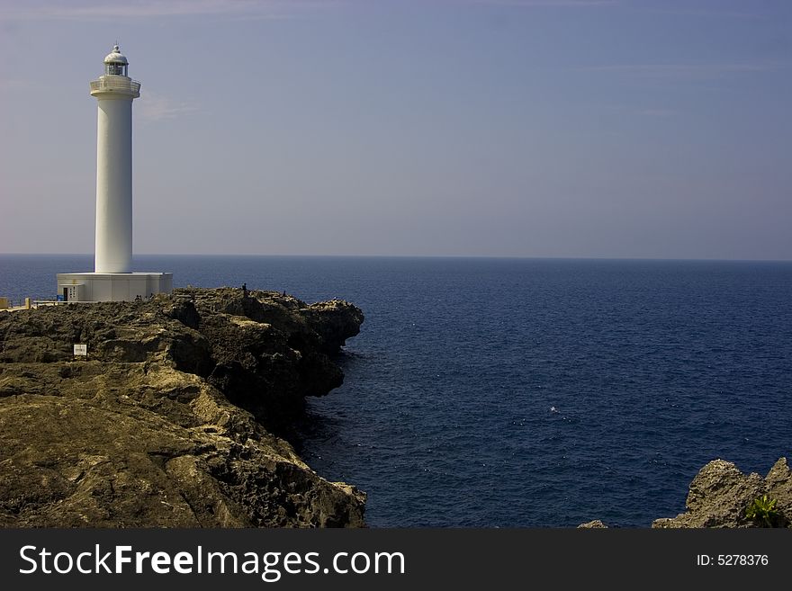 Cape Zanpa lighthouse in Okinawa, Japan