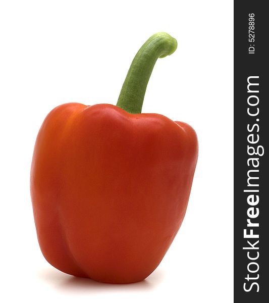 Fresh red sweet pepper on white background