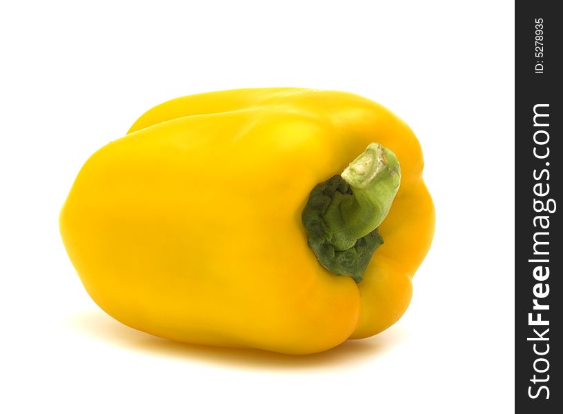 Fresh yellow sweet pepper on white background