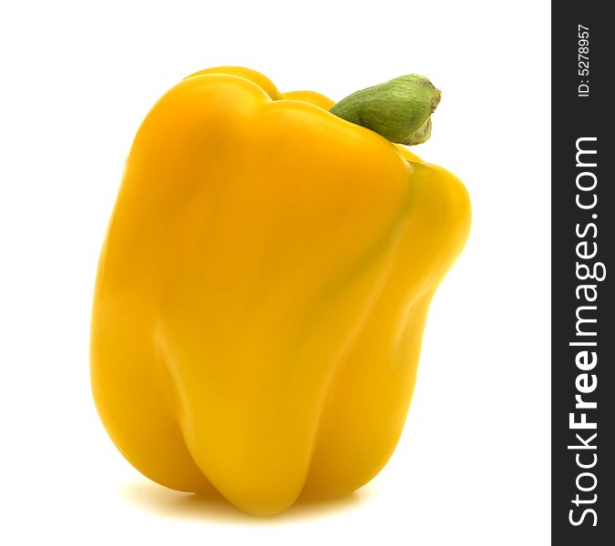 Fresh yellow sweet pepper on white background