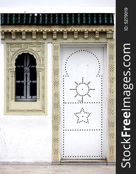 Arabic door and window in Tunisia