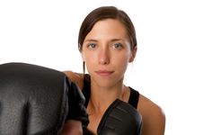 Free Woman In Gym Clothes, With Boxing Gloves, Strength Stock Images - 5282484