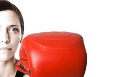 Free Woman In Gym Clothes, With Boxing Gloves, Strength Royalty Free Stock Photography - 5282547