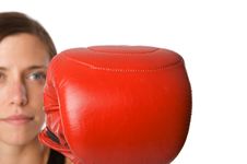 Free Woman In Gym Clothes, With Boxing Gloves, Strength Royalty Free Stock Photos - 5282558
