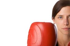 Free Woman In Gym Clothes, With Boxing Gloves, Strength Royalty Free Stock Photography - 5282577