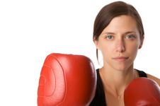 Free Woman In Gym Clothes, With Boxing Gloves, Strength Royalty Free Stock Photo - 5282615
